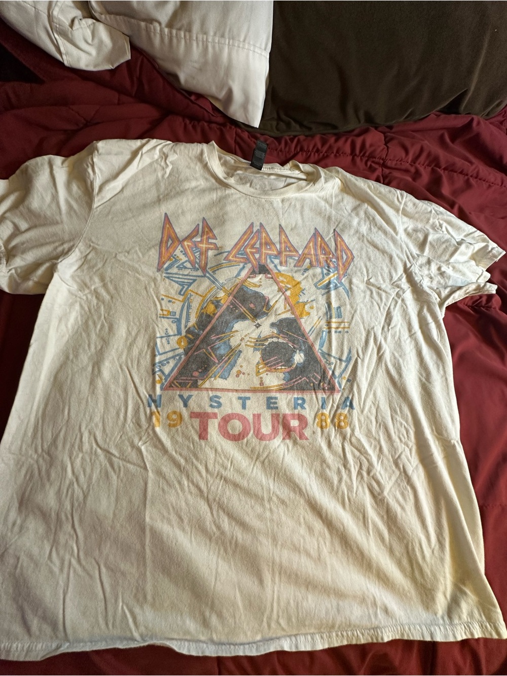 Anvil Cream Def Leppard Hysteria Tour Graphic Tee